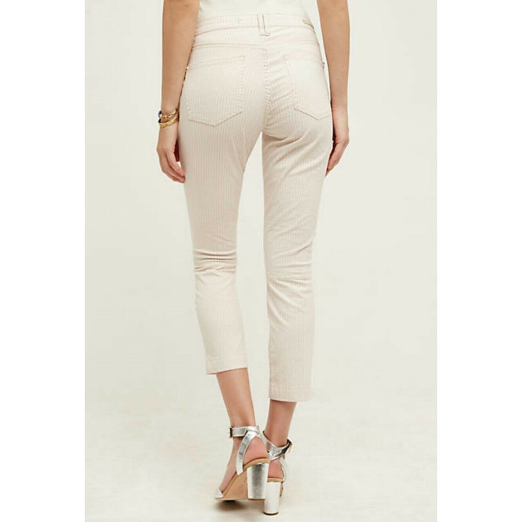 Anthropologie Blushed Stripe Capri Pants by Pilcro