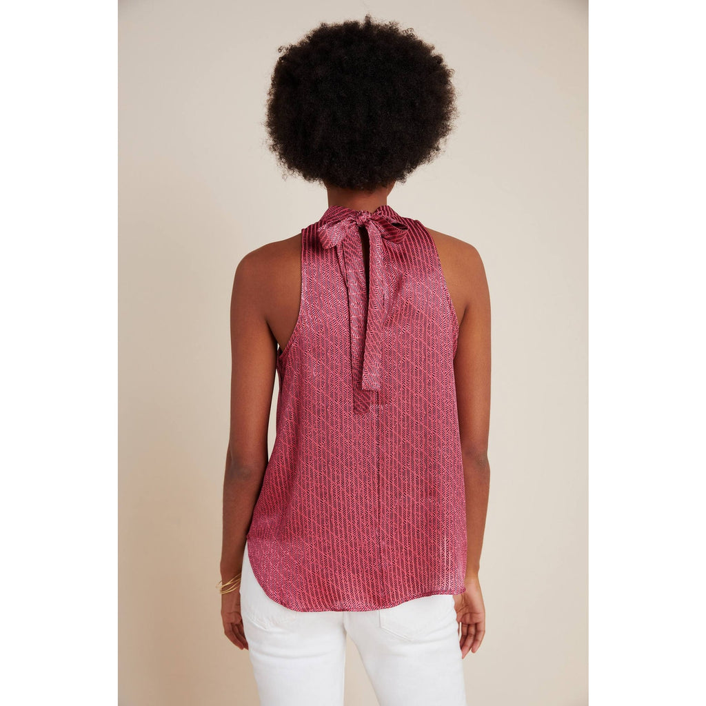 Anthropologie Maeve High Neck Back Tie Tank