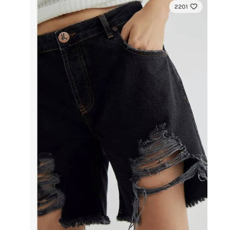 New Free People One Teaspoon Stevie’s Boyfriend Shorts $118 Size 25 Worn Black