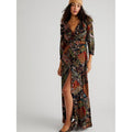 New Free People Lennon Maxi Dress  $168 X-SMALL Black Combo Vintage Insp Print