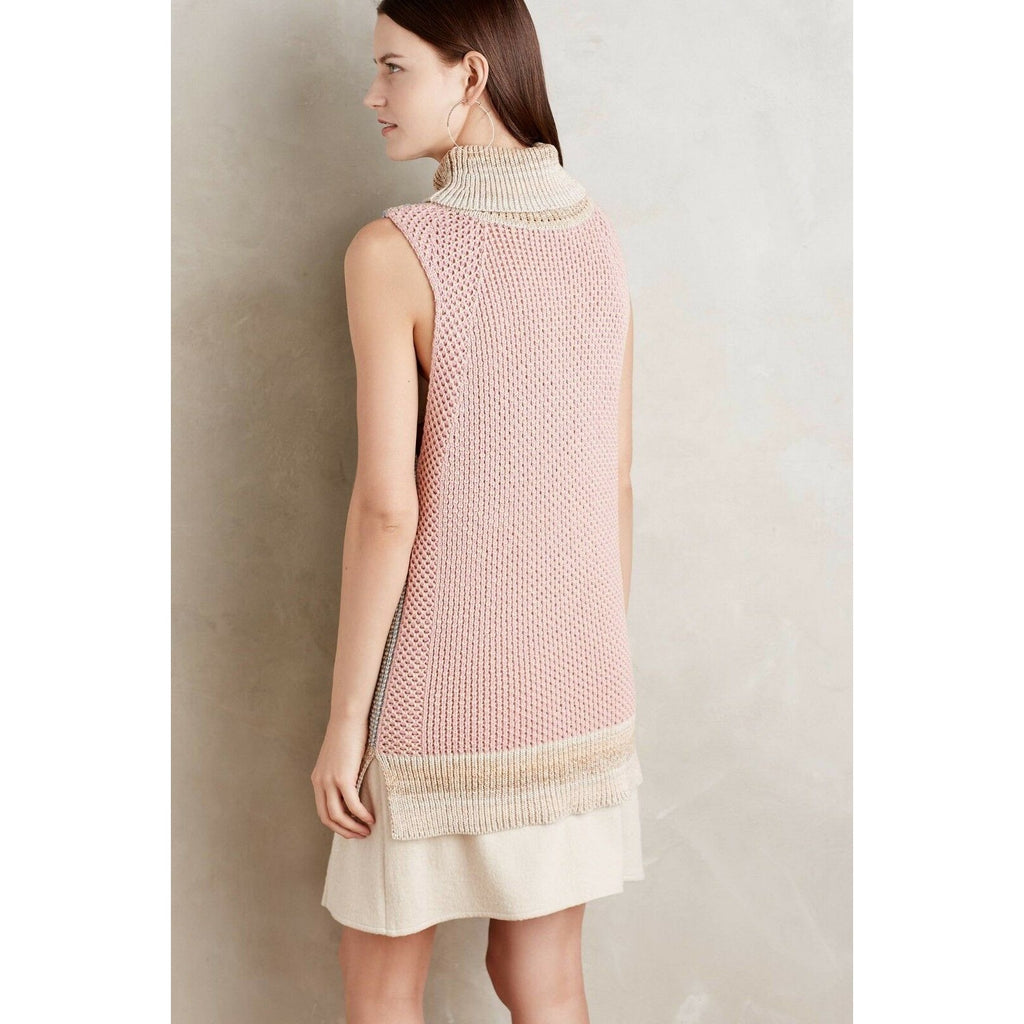 New $228 Anthropologie Color Block Turtleneck Vest by Raoul SMALL