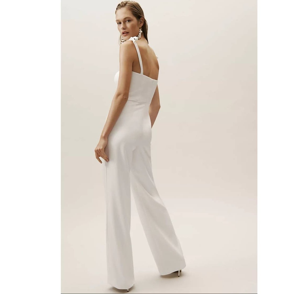 New Anthropologie BHLDN Trinity Jumpsuit by Theia $280 SIZE 4 White