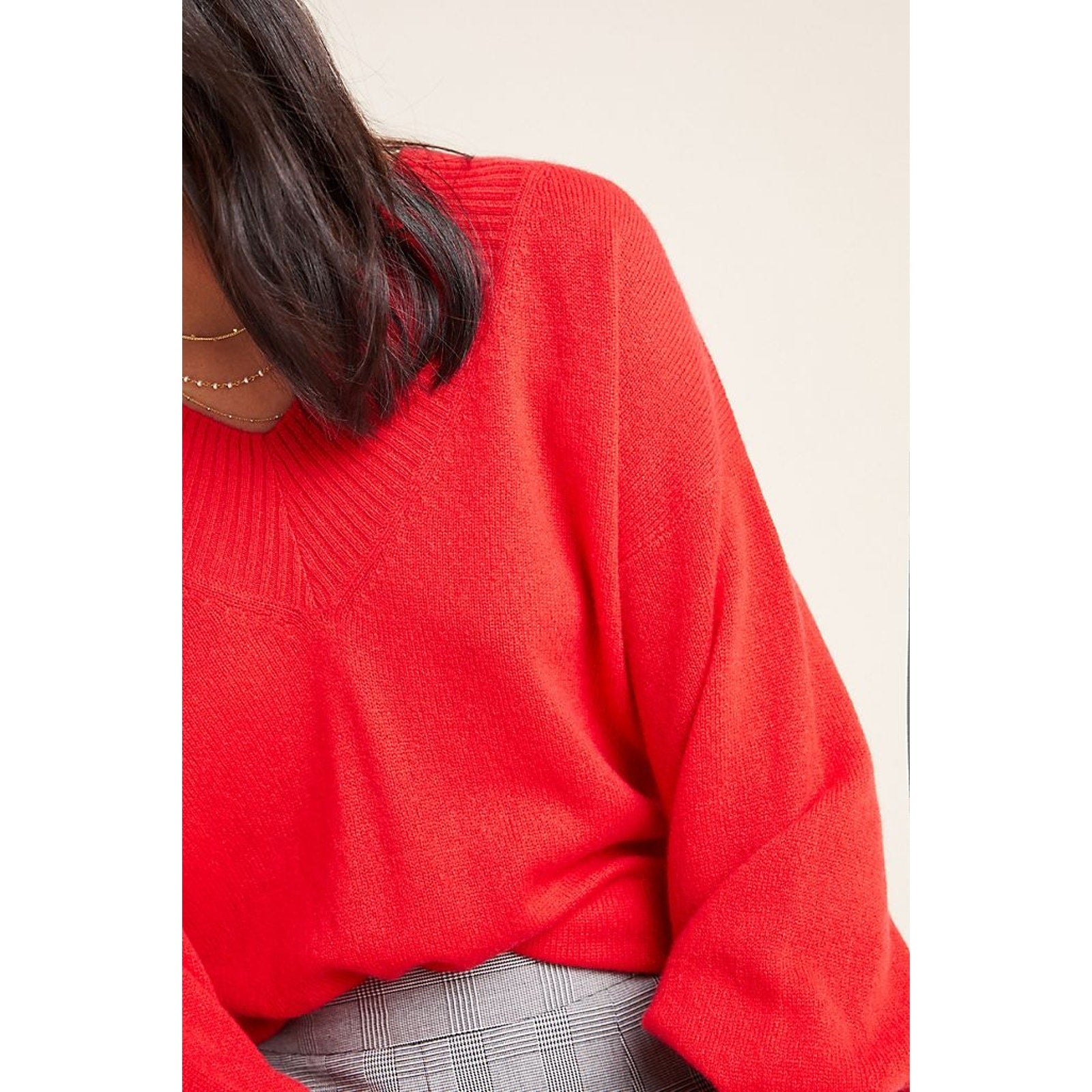 New Anthropologie Maisie Striped V-neck Cashmere Sweater by Charli $274 XS Red