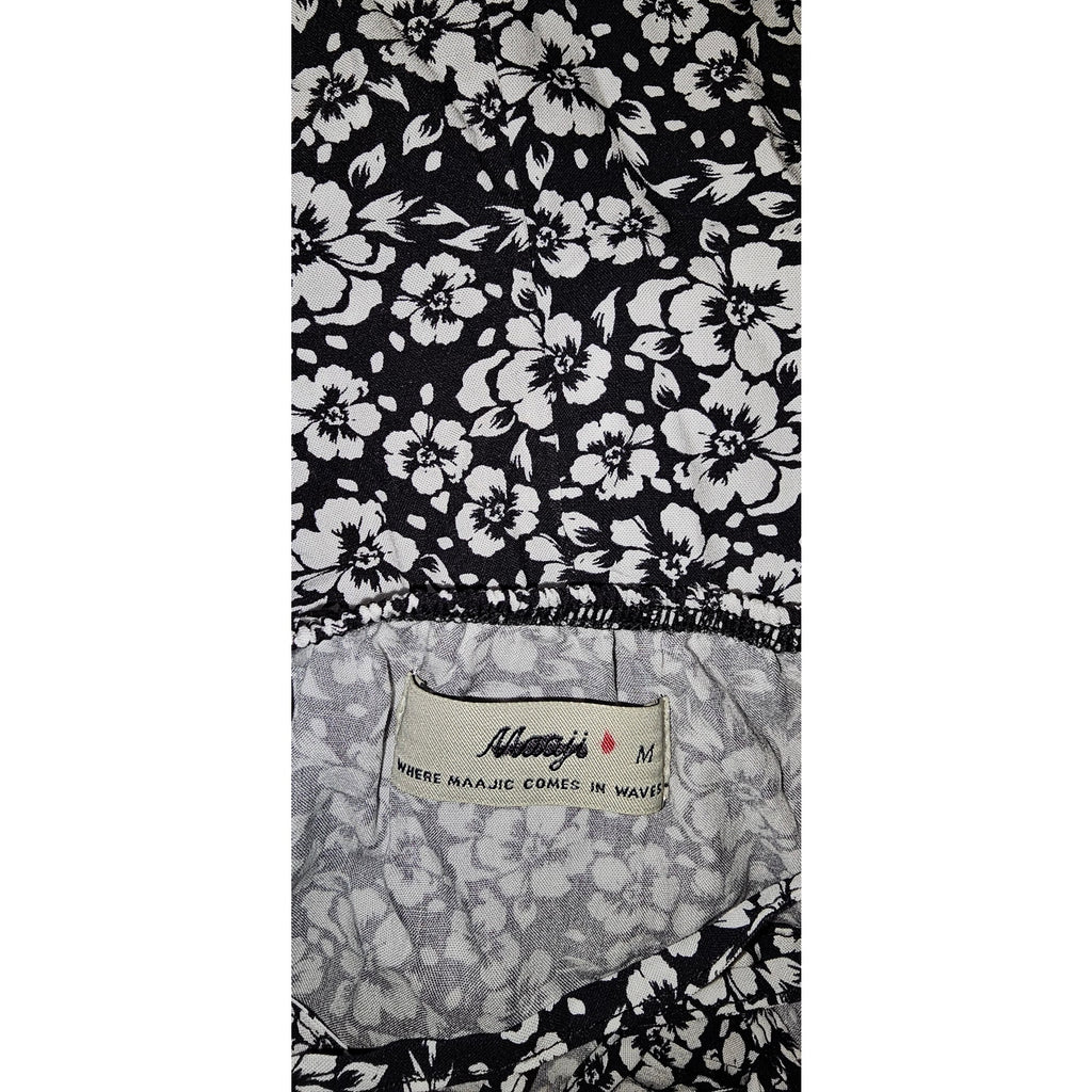 New Anthropologie MAAJI Holly Maxi Dress $138 MEDIUM Black & White Floral
