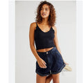 Free People One Teaspoon STREET WALKER Denim Shorts $118 Size 24 Fox Black
