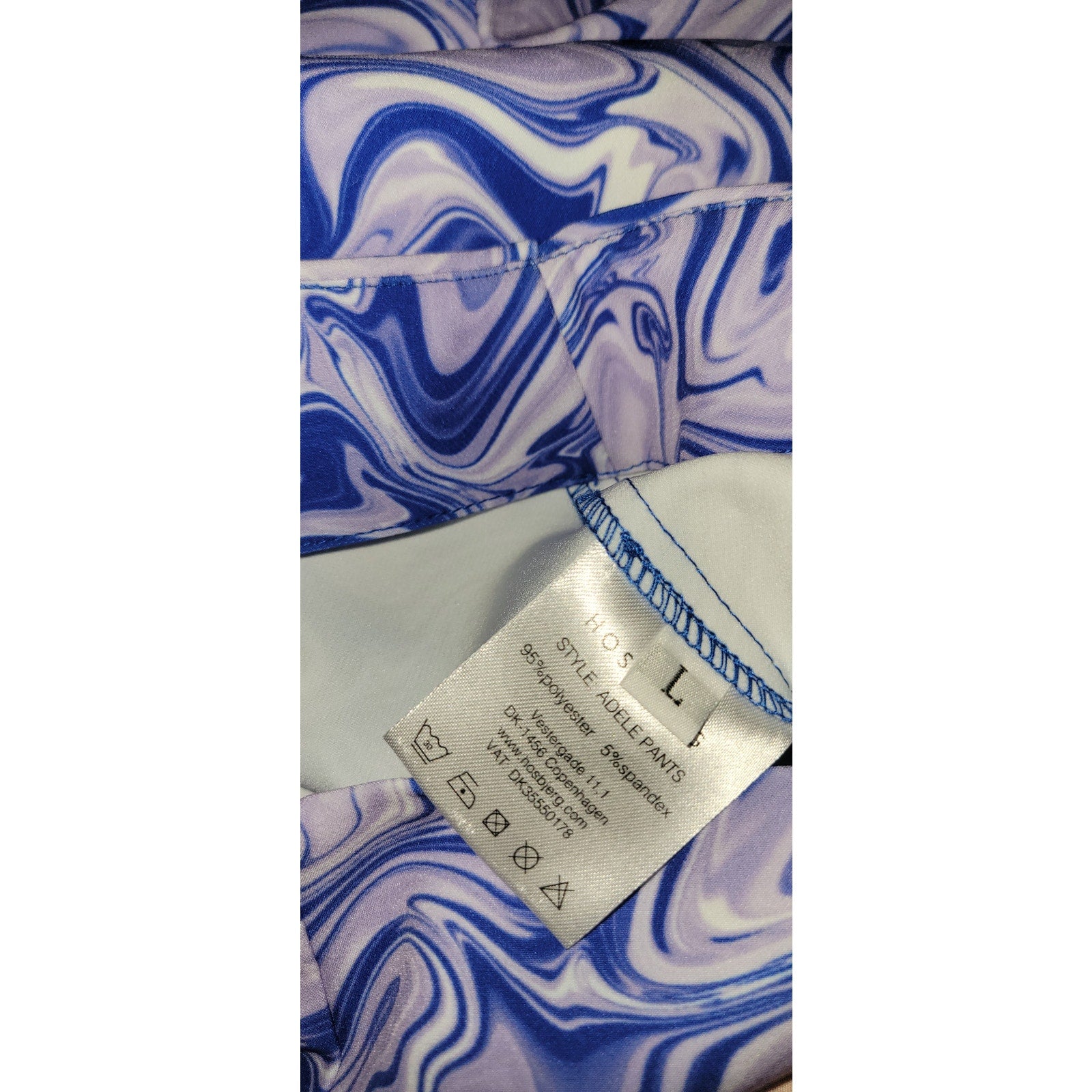 New Urban Outfitters Hosbjerg Adele Printed Flare Pant $208 LARGE  Purple Liquid