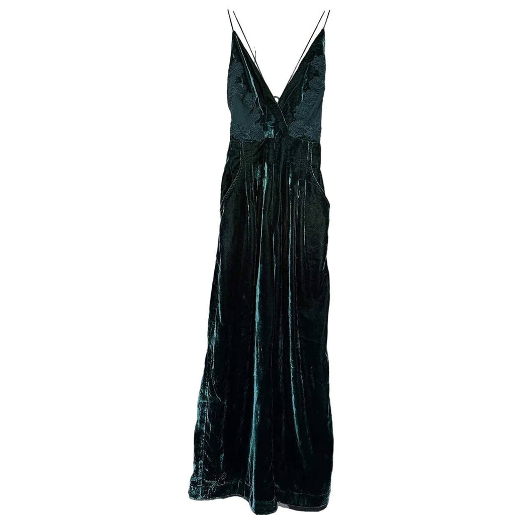 Free People Blake Velvet One Piece Holiday Party Jumpsuit