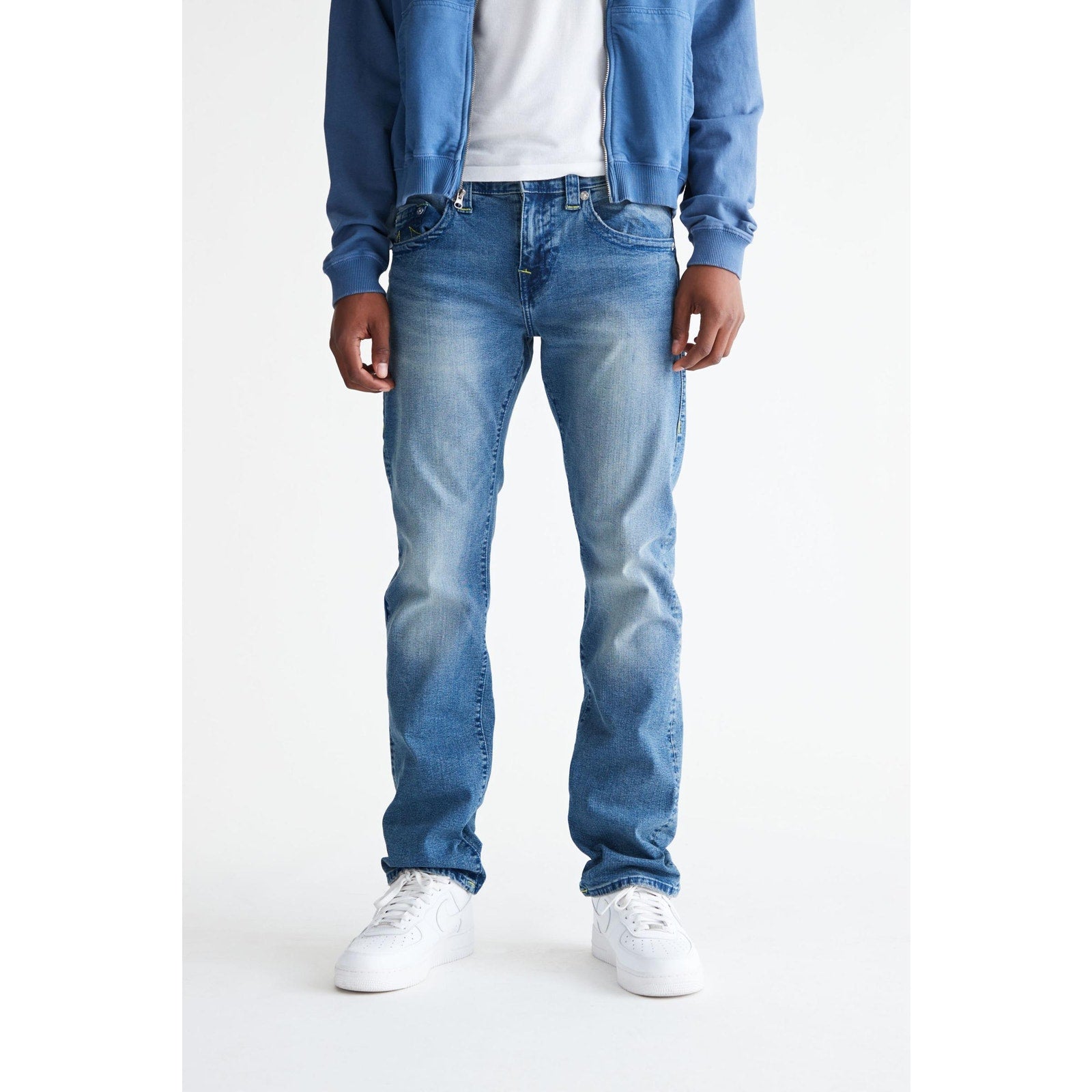 New True Religion Ricky Straight Fit Denim Jeans $159 Sz 32 Stretch Fabrication