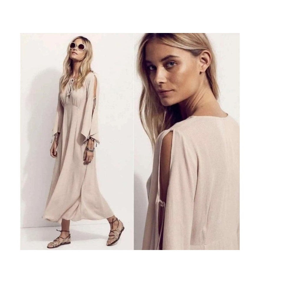 New Free People Prettiest Thing Midi Dress FREE-EST $128 SMALL Dusty Rose