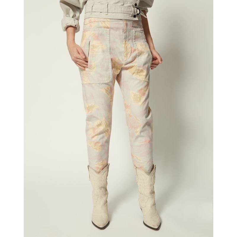 New Isabel Marant Etoile Raluni Trousers $415 CHALK Size 34 (US 2) Painterly
