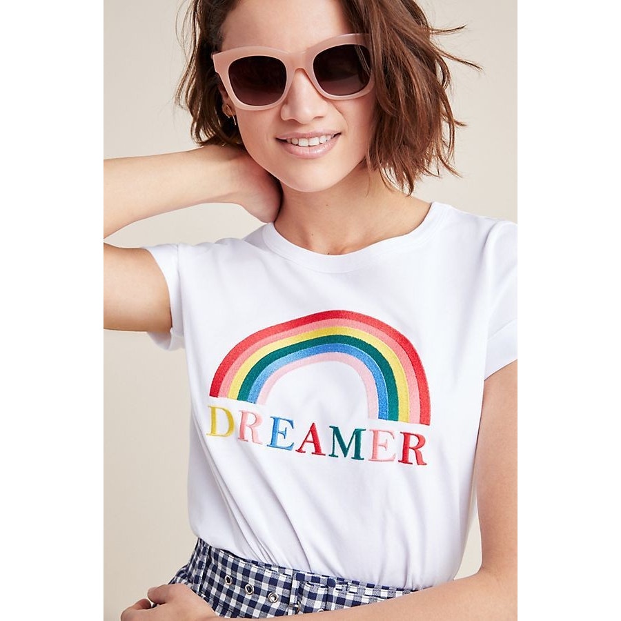 New Anthropologie Dreamer Rainbow Graphic Tee Chinti & Parker $150 Small
